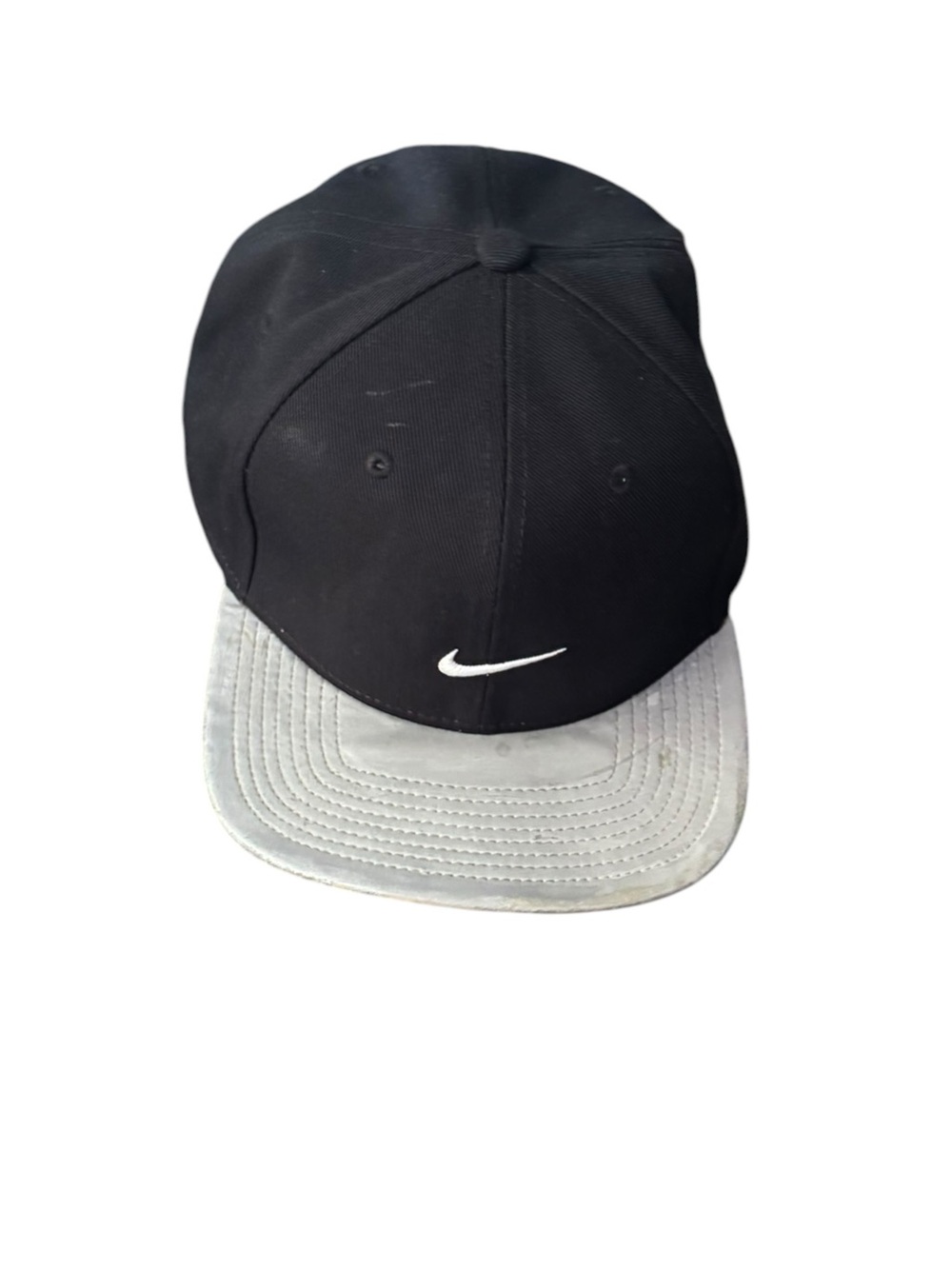 Nike Black and Light Gray Swoosh Snapback Cap